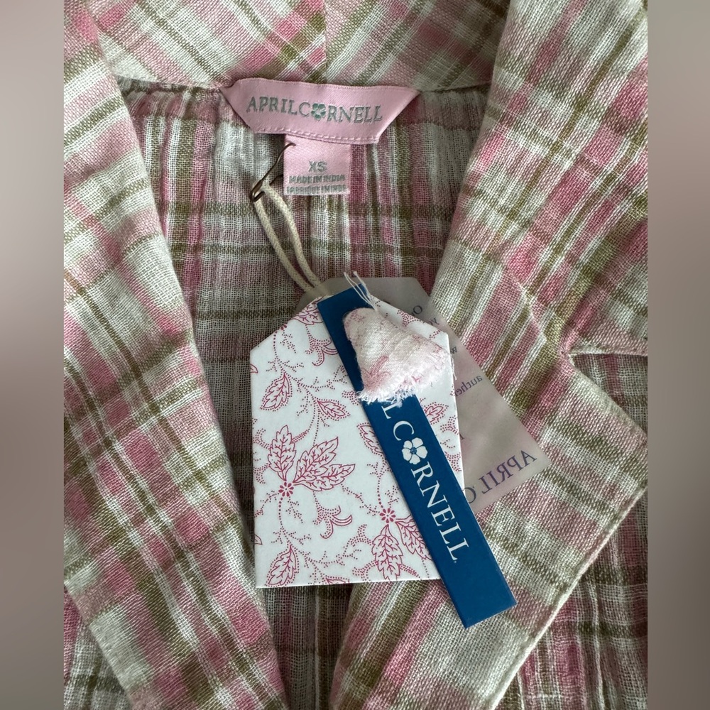 April Cornell Springtime Check Porch Dress in Rose Sage - Picture 14 of 14